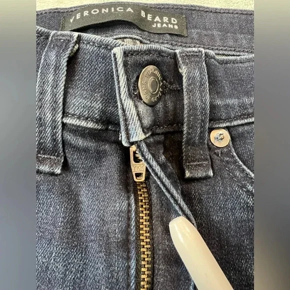 VERONICA BEARD Womens Jeans Carly “11 Kick Flare In Midnight Stretch Size 24 - Picture 11 of 14